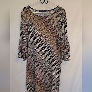 Apt. 9 Asymmetrical Dress in Black, Brown And Tan Women's Large #208